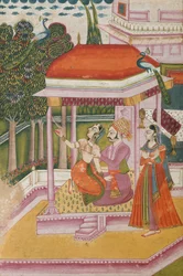 Ramakali Ragini, aus einem Ragamala, Rajasthan